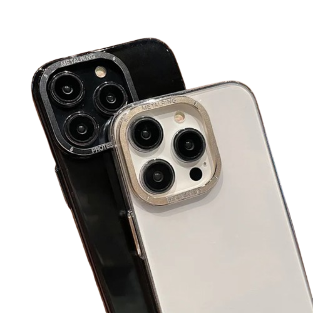 iPhone Case - Transparent Metal Camera Frame Protection
