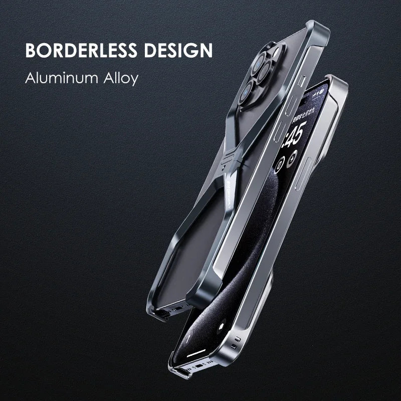 Luxury Aluminum Metal Rimless Phone Case For iPhone