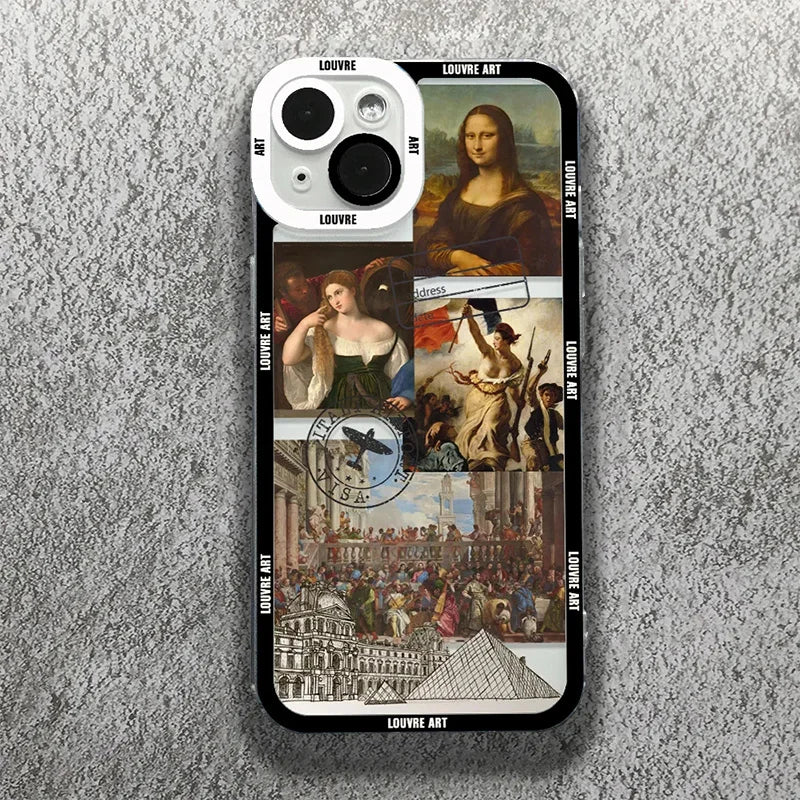 Art Aesthetic Da Vinci David, Mona Lisa, Angel Eyes Soft Case for iPhone