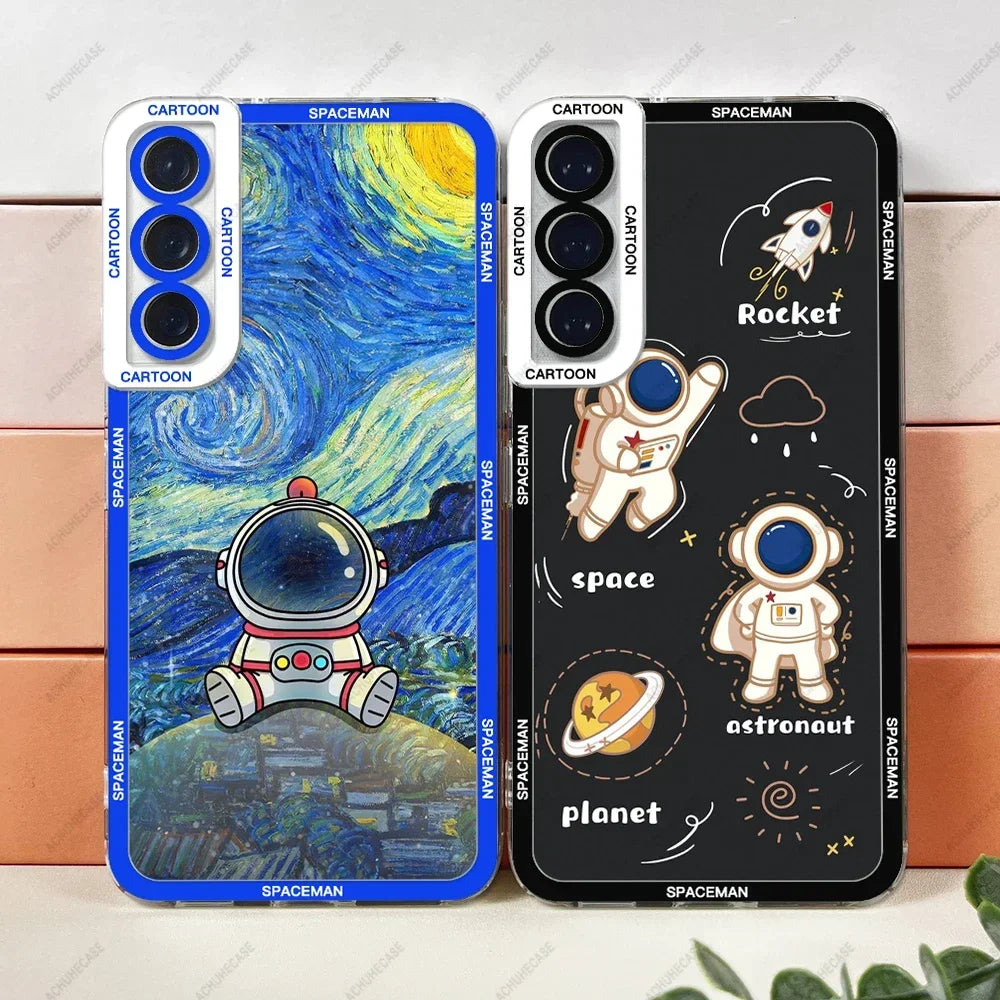 Cute Spaceman Phone Case For Samsung Galaxy S Plus FE Ultra