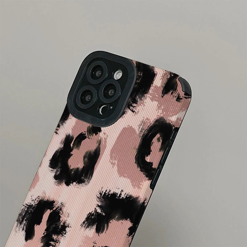 Retro Leopard Print iPhone Case: Camera Protection, Shockproof