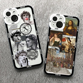 Art Aesthetic Da Vinci David, Mona Lisa, Angel Eyes Soft Case for iPhone