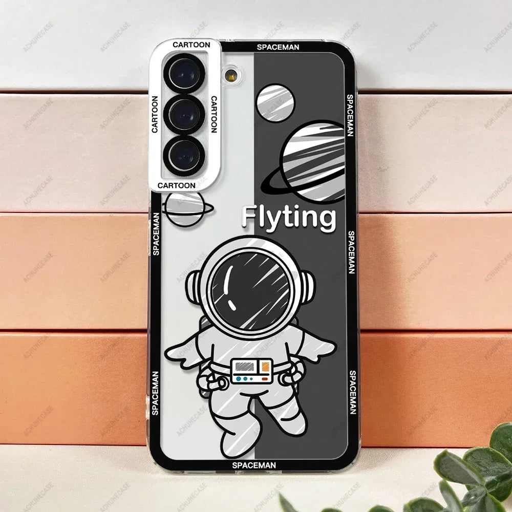 Cute Spaceman Phone Case For Samsung Galaxy S Plus FE Ultra