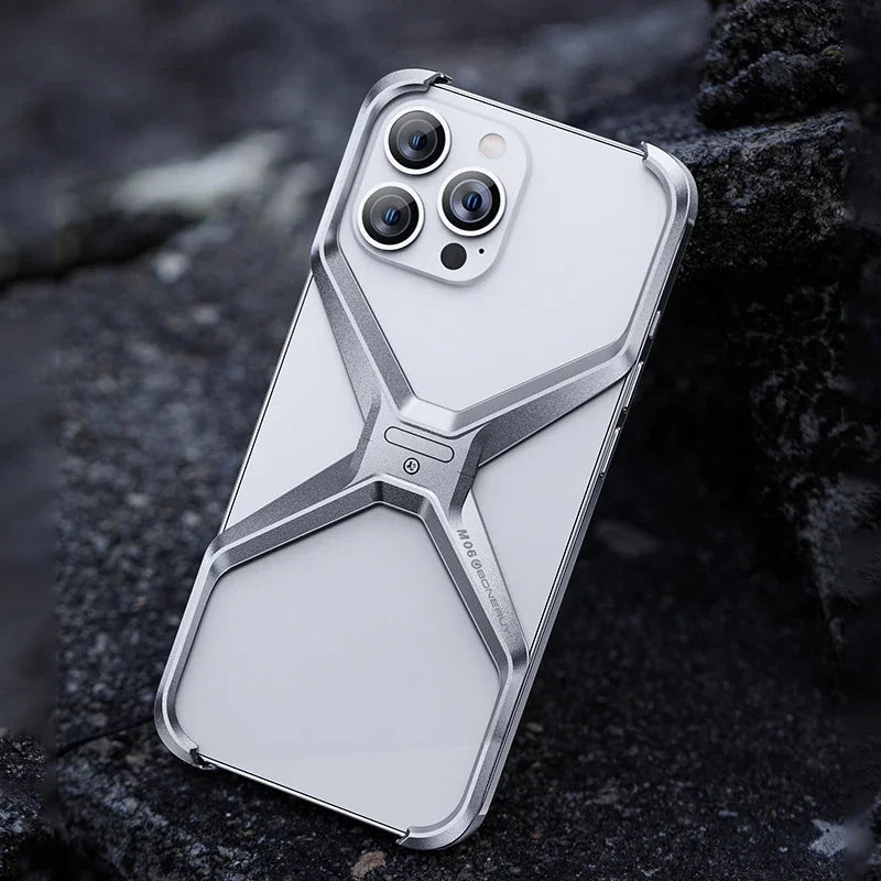 Luxury Aluminum Metal Rimless Phone Case For iPhone