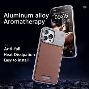 Luxury Leather Metal Phone Case For iPhone