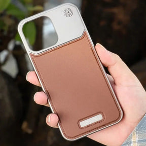 Luxury Leather Metal Phone Case For iPhone